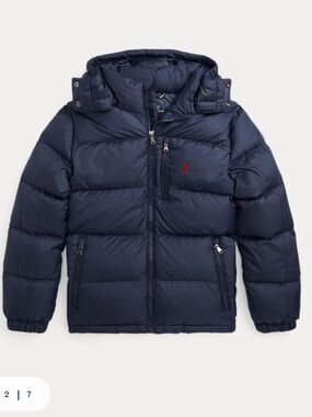 Ralph Lauren Boys Gorham Down Hooded Puffer Jacket Newport Navy